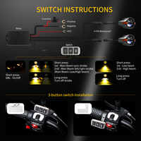 Système d'éclairage de moto à LED haute et basse intensité, étanche, projecteur de conduite extérieur, stroboscope, lumières externes pour moto