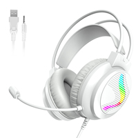 Audífonos para Juegos J11 con Micrófono Ajustable, Control de Volumen, Luces LED RGB, para Consola de Juegos, Computadora Portátil, PC
