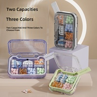 Boîte à pilules portable mini en plastique personnalisée par le fabricant, grande capacité, avec couvercle et compartiments pour le rangement moderne des comprimés médicamenteux
