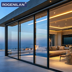 <span class=keywords><strong>Porte</strong></span> <span class=keywords><strong>coulissante</strong></span> en aluminium à double vitrage anti-ouragan Rogenilan pour extérieur, économie d'énergie, vitrage Low-E, portes coulissantes pour patio - Product Image 6