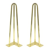 Kaki Meja Mewah Modern Bulat Kaca Baja Krom untuk Meja Makan Kopi Furnitur Logam Model Hairpin Warna Rose Gold