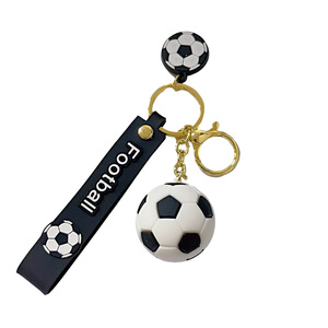 Soft Rubber Football Soccer Ball Keychain Cartoon <b>Cute</b> Doll <b>Keyring</b> Backpack Couple Bag Ornament Key Chain Accessories Kids Gift - Product Image 5