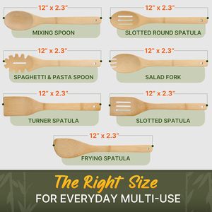 环保木竹材质7件套烹饪用具套装（带勺子） - Product Image 4