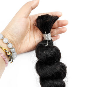 ANNA-Mèches <span class=keywords><strong>de</strong></span> cheveux humains d'aspect naturel, tressées, 100%, faites à la main, pour locks <span class=keywords><strong>de</strong></span> sirène bohème - Product Image 3