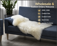 Tapis en fourrure de mouton australien pour la décoration de la maison, coussin de canapé, housse de siège de voiture