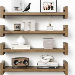 Custom-designed floating single-panel <b>storage</b> <b>rack</b>, wooden kitchen spice <b>bottle</b> organizer, bathroom toiletries <b>storage</b> <b>rack</b> - Product Image 1