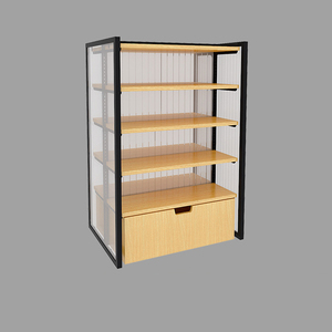 Estantería de diseño para papelería de tienda completa, expositor multifunción, vitrinas de exhibición de acero y madera para librerías y boutiques - Product Image 3