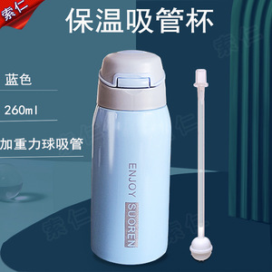 แก้วน้ำเก็บอุณหภูมิพร้อมหลอดดูดสำหรับผู้สูงอายุที่นอนติดเตียง ป้องกันการสำลัก ขวดน้ำสแตนเลส ดีไซน์ทันสมัย พร้อมหูหิ้ว - Product Image 2