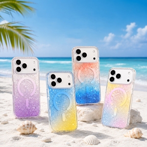 Funda Magnética de Lujo con Diseño de Concha Oceánica Degradada para <span class=keywords><strong>iPhone</strong></span> 17 Pro Max, Carcasas Transparentes Antigolpes para <span class=keywords><strong>iPhone</strong></span> 17, 16, 15 - Product Image 1