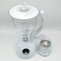Penjualan terlaris 2 in 1 stoples plastik elektrik Blender Mixer sayur dan Juicer buah prosesor makanan empat pisau