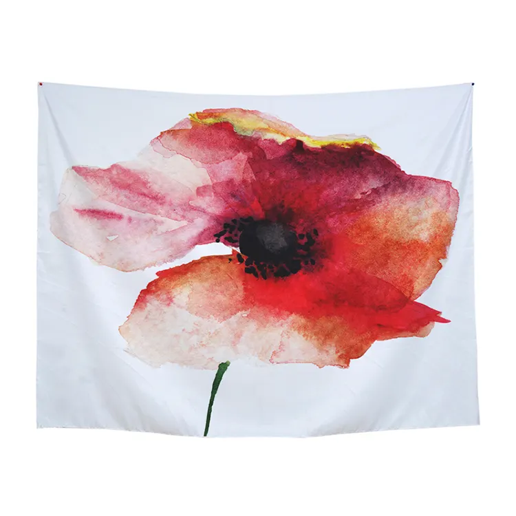 Hot Flower Tapestries Custom Logo pattern Printed Wall Hanging Tapestry