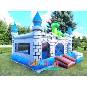 Hupfburg Dmuchany Zamek Castel Gonflabil Dragon Bounce House con tobogán Cute Dragon Bouncer Castle con tobogán seco para niños - Product Image 3