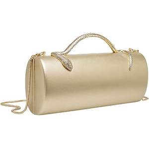 Bolso de mano elegante para mujer con asa de serpiente, material PU, correa de cadena, bolso formal para salir de noche o uso casual. - Product Image 3