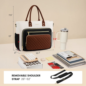 Sacs fourre-tout en polyester de grande taille <span class=keywords><strong>pour</strong></span> femmes LOVEVOOK, imperméables, multi-poches, sacoche <span class=keywords><strong>pour</strong></span> ordinateur portable <span class=keywords><strong>pour</strong></span> infirmières, école, ordinateurs portables de 15,6 à 17 pouces - Product Image 2