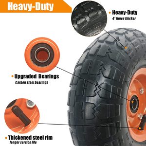 10 "4.10/3.50 không khí đầy khí nén bánh xe cao su/lốp xe với 5/8" mang bù đắp Hub cho tay Xe Tải/Xe Đẩy/vườn Wagon/<span class=keywords><strong>Dump</strong></span> giỏ hàng - Product Image 4