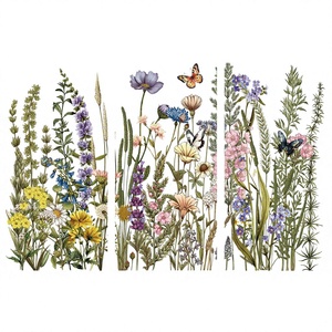 Autocollants de spécimens botaniques irréguliers, autocollants en papier auto-adhésifs, formes irrégulières de fleurs et de papillons pour la décoration de carnets et de journaux - Product Image 2