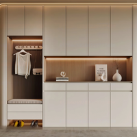 Meuble à chaussures sur mesure optimisant l'espace avec porte-chaussures rétractables, adapté à différentes tailles de chaussures pour entrée de maison jumelée, multi-types