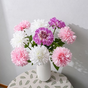 Fleur artificielle CallaFloral Dahlia, branche unique, blanc, rose, violet, polyester, décoration intérieure, bouquet de mariage, artisanat, style INS - Product Image 1