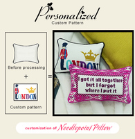 Housse de coussin Mahjong florale carrée brodée – Faite main en polyester/coton, personnalisable, écologique, 3D, style campagne française chic pour hôtel