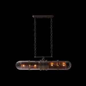 Suspension Américaine Vintage Style Industriel Rustique Antique Laiton Noir Restor Hardwar Farmhouse Lustres