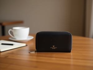 HOTLINEMARTEN Portafoglio da donna con doppia cerniera, piccolo, in pelle, minimalista, per uso quotidiano - Product Image 2