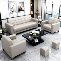 Canapé Moderne en Cuir pour Bureau, Ensemble de Canapés de Réception, Canapé de Luxe Moderne