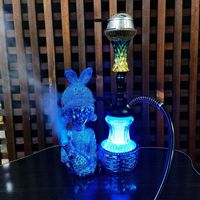 Décoration d'intérieur créative unique narguilé Nargila résine artisanat lumière luxe fille décoration miroir Shisha Chicha