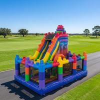 Château gonflable modulaire de qualité commerciale avec toboggan pour les jeux d'enfants en plein air