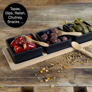 <span class=keywords><strong>Vassoio</strong></span> per aperitivo 2026 3 tazze per aperitivo in bambù e ceramica salse snack <span class=keywords><strong>vassoio</strong></span> per antipasti dessert - Product Image 2