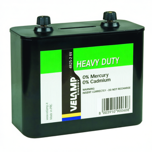 Батарейка Velamp Heavy Duty 6V 4R25, угольно-цинковая, для фонарей, TECH-H4R25-2 - Product Image 3