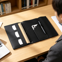 Carpeta de Almacenamiento para Cuadernos A5 de Tres Plegaduras, Estilo Retro, Funda para Hojas Sueltas, Cubierta para Diario de Viajero, Accesorios de Escritura para Oficina, Venta al Por Mayor