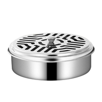 Porte-bobine anti-moustique en acier inoxydable, couverture sûre pour encens, spirale portable avec couvercle, bobine anti-moustique