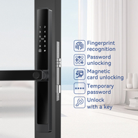 Kasman kunci geser pintar WiFi ramping harga sumber pintu aluminium dengan opsi penyimpanan Data Cloud kunci pintu teras sidik jari