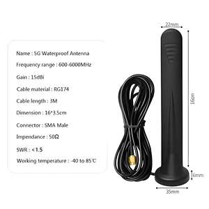 Consulta 4G 5G antena Muestra gratis SMA Macho ts9 crc9 RG174 Longitud del cable 1M 5M base magnética enrutador antena Lte antena 4G 5g - Product Image 2