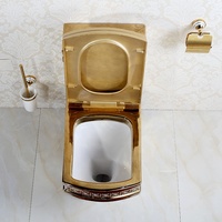 Toilette design de luxe, livraison gratuite, toilettes, couleur or, avec revêtement en céramique, salle de bains