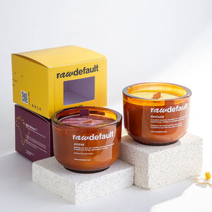 เทียนหอมอโรมาเธอราพี AIKUN กลิ่นถั่วเหลือง ในโถแก้วสีน้ำตาล สำหรับบ้าน ห้องนอน ขายส่ง - Product Image 2