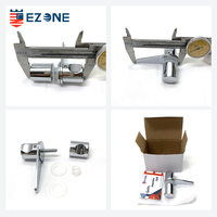 Poignée de style levier en acier inoxydable ambidextre en forme de O, moderne et minimaliste, EZONE EBA-1181, pour porte de douche sans cadre