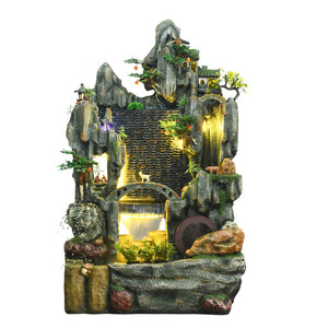 Artificial Rockery Water Feature Resin Indoor Outdoor Decor Home Garden Courtyard Decoration With Led Lights - Product Image 5