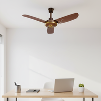 Ventilateur de plafond en métal à 3 pales de 36 pouces avec commande murale à 5 vitesses ; Convient aux chambres, salles à manger et bureaux.