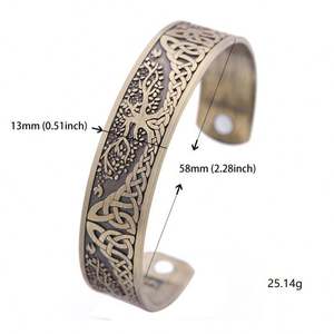 Viking talismán-pulsera de salud para hombre y mujer, brazalete magnético ajustable con <span class=keywords><strong>runas</strong></span> de nudos y árbol de la <span class=keywords><strong>suerte</strong></span> - Product Image 2