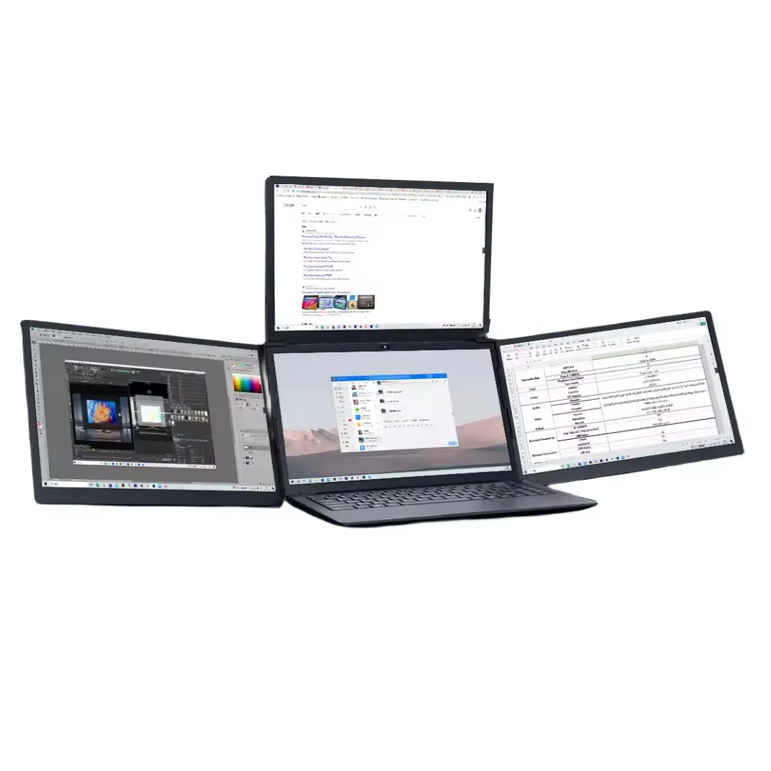 Fabriek Groothandel Dual Triple Quad Displays Scherm Laptop Monitor Triple Extender 1080P Lcd Monitor Dual Screen Display