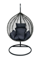 Mobilier d'extérieur design personnalisé en usine Fauteuil œuf Chaise suspendue pour terrasse et patio Chaise de balançoire pour œuf en rotin pour balcon et jardin avec support