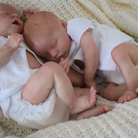 Poupée bébé nouveau-né fille pleine silicone endormi briques en plastique Juguetes Para Ninas Mini marques maisons valise à bascule Reborn poupée
