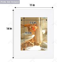 Paquete de 10 Paspartús Rectangulares Verticales para Fotos de 11x14 y 8x10, Núcleo Blanco, Sin Ácido, Ideales para Marcos, Impresiones Artísticas