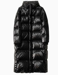 Manteau chaud surdimensionné à manches longues respirant pour femmes, grande taille, veste en duvet noire pour la saison hivernale - Product Image 6