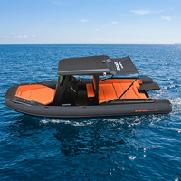 Bateau pneumatique de luxe certifié CE RIB 750 de 25 pieds avec coque en aluminium pour bateau d'appoint de yacht