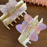 Pince à cheveux polyvalente pour fêtes, barrette nœud, pince à griffes en acétate haut de gamme incrustée de cristaux, pince requin pour demi-queue de cheveux, accessoire capillaire
