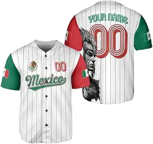 Camicia da Baseball in stile uniforme da Baseball a buon mercato all'ingrosso con ricamo personalizzato camicia da uomo