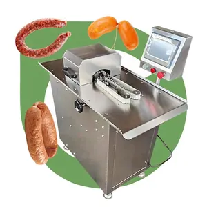 Produk daging simpul satu baris Manual otomatis digunakan sosis mengikat serat mesin pembuat Casing terikat