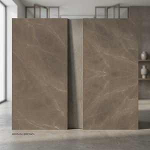 Losas de piedra sinterizada Aramani Brown de 1200x2400 mm para paredes y pisos interiores de casas de lujo - Product Image 3